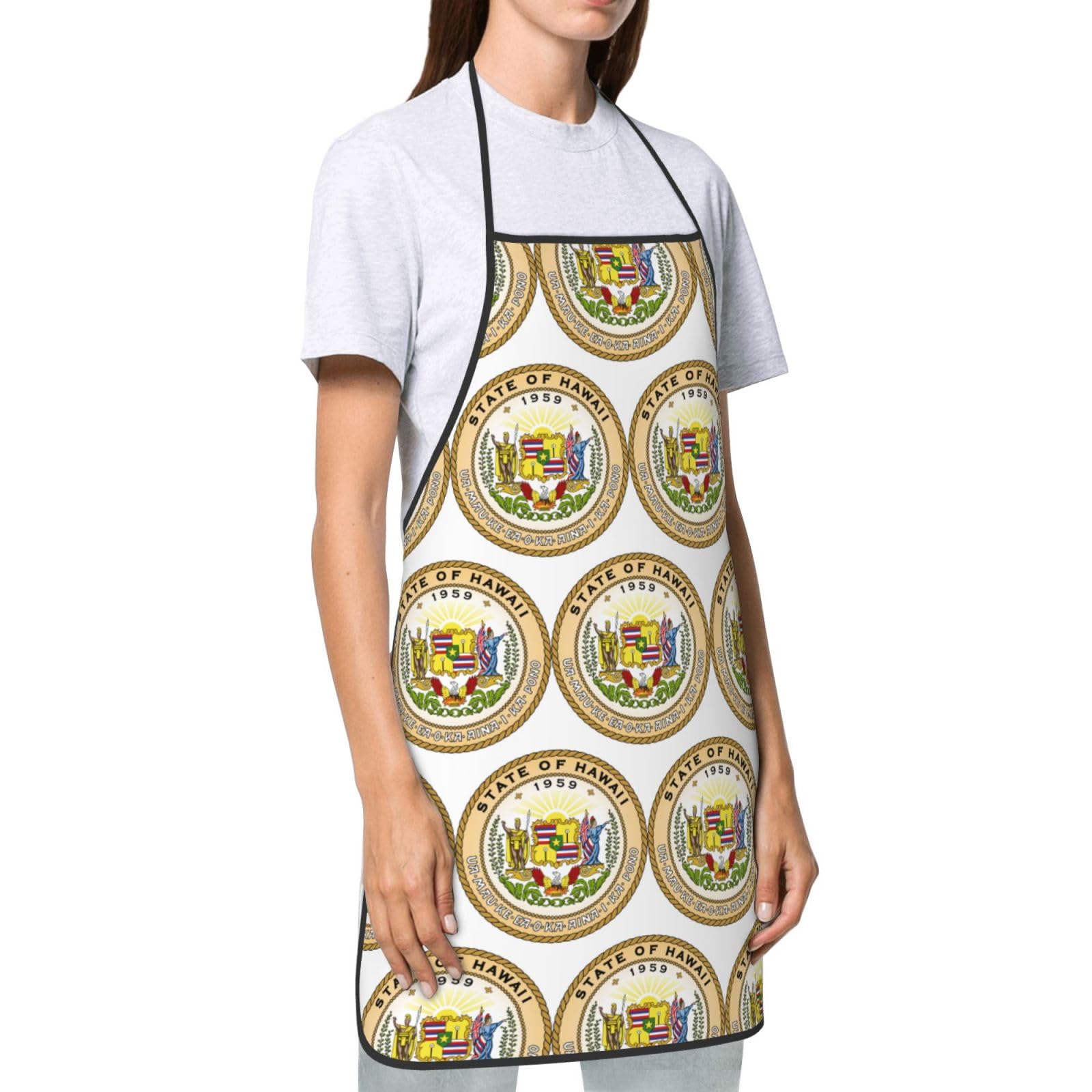 Tablier de cuisine unisexe avec emblème national de l'Illinois, doux et confortable pour homme et femme