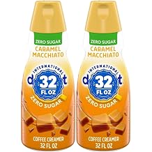 International-Delights Zero Sugar Caramel Macchiato Liquid Coffee Creamer Pack of Two 2 32 fl oz Bottles | Smooth & Creamy Sugar-Free Coffee Enhancer | Rich Caramel & Vanilla Flavor
