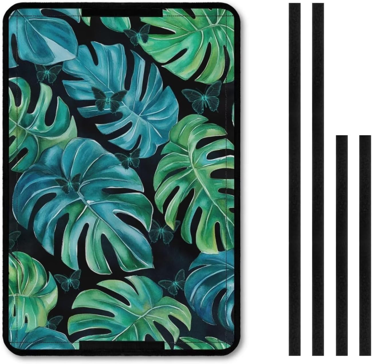 Tropical Leaves RV Door Window Shade Cover, Sun Blackout Fabric Curtains for Camper Trailer Coverings Must Have Accessories Oxford Materials (17 x 26 inch)