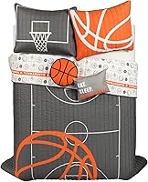 Vista 11 de Lush Decor Juego de edredón reversible de 5 piezas de juego de baloncesto, acogedor y suave, juego de ropa de cama con temática deportiva
