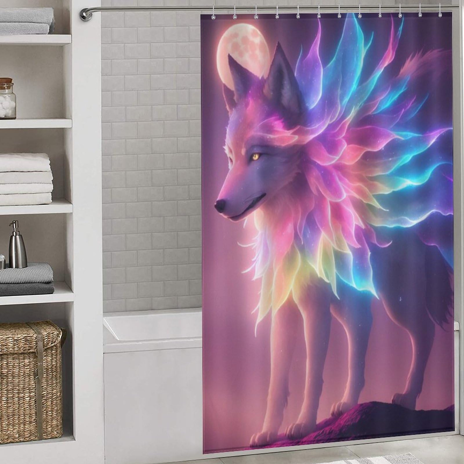 Rideau de bain loup imperméable idéal pour moderniser une salle de bain familiale