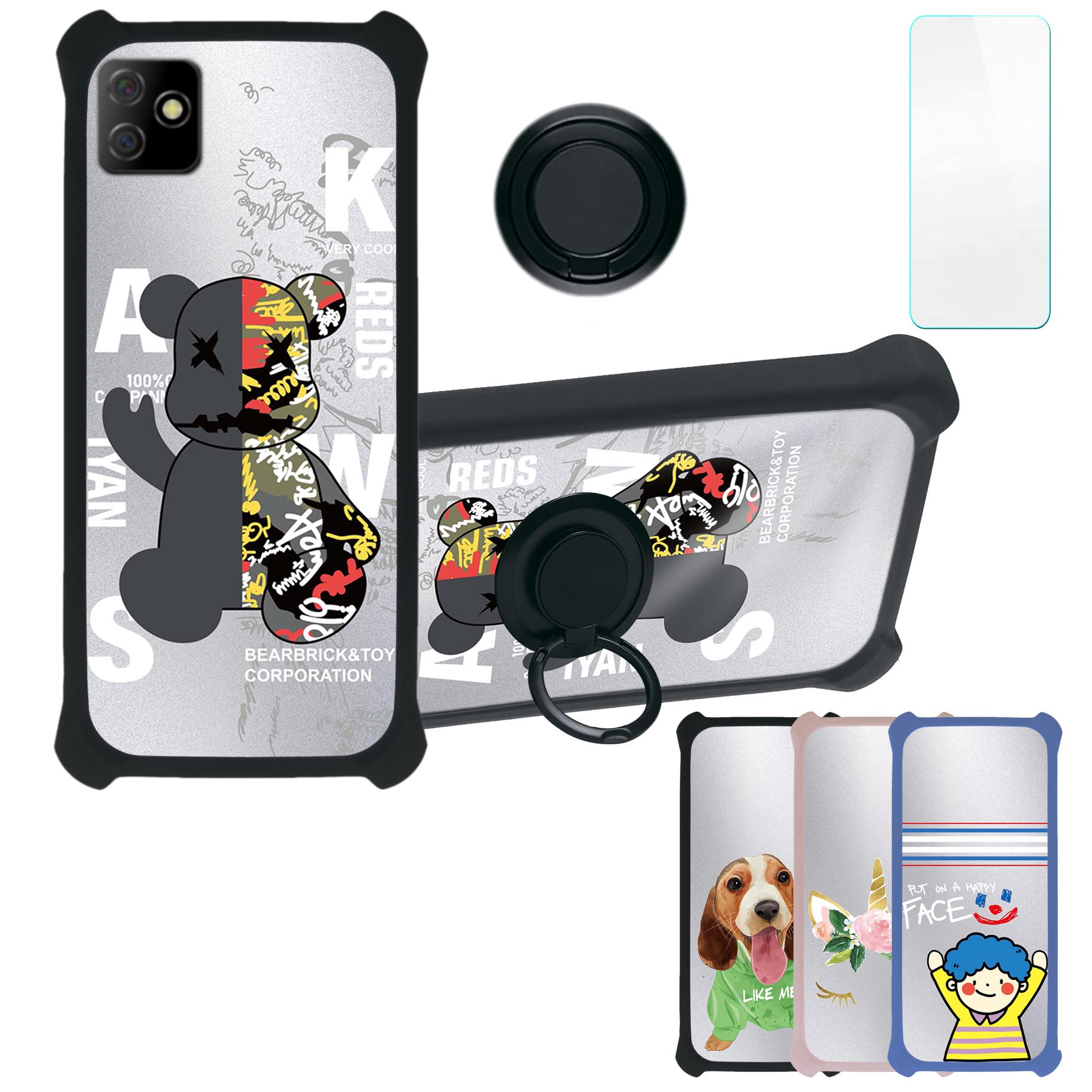 Case for Digicel Dl4 Case Compatible with Digicel Dl4 Phone Case Cover [with Tempered Glass Screen Protector][PC + TPU 2 in 1] [Silver Reflect Light] DYH-CGZ