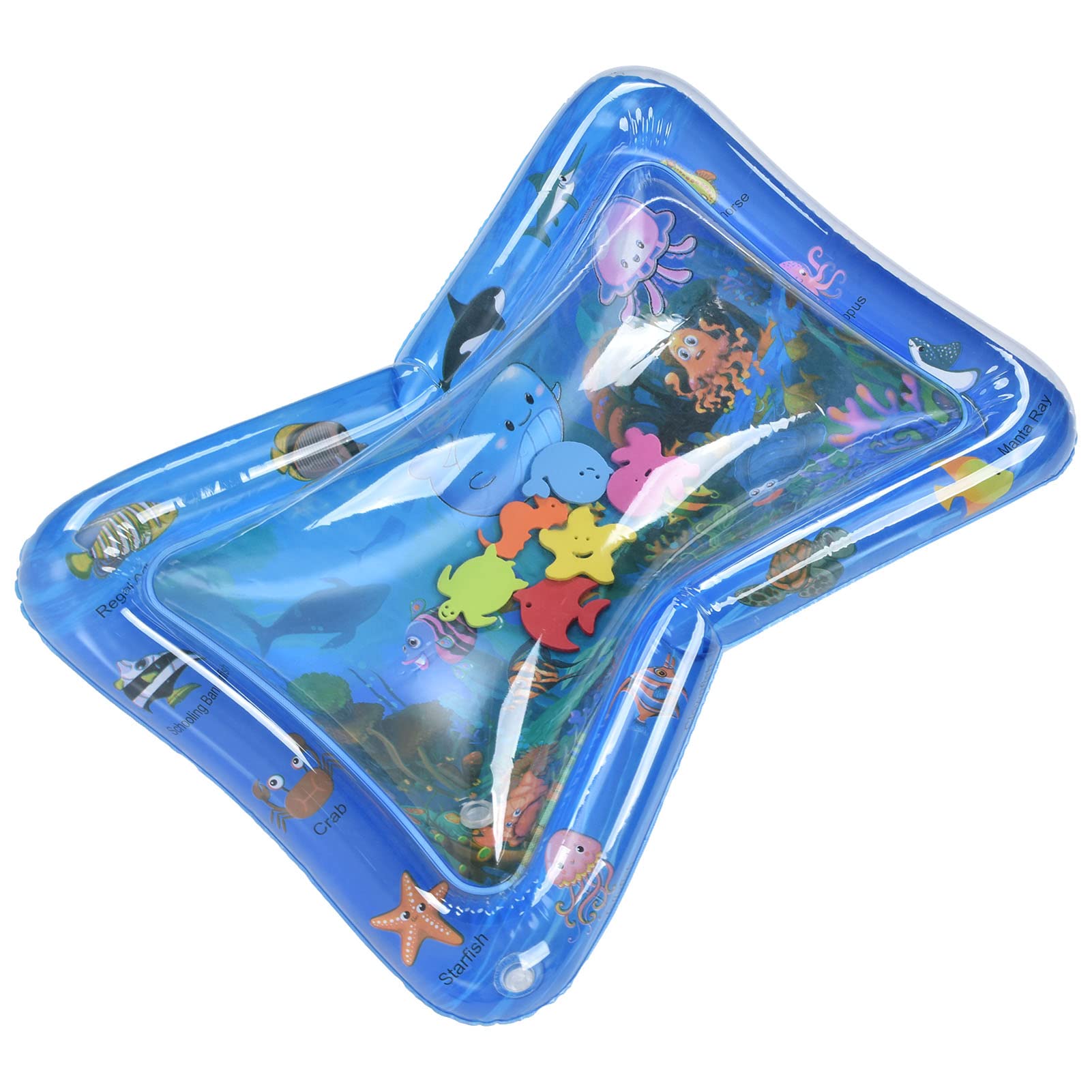 Water Play Mat Inflatable Baby Toddlers Play Mat Stimulate Brain Development Sensory Motor Cognitive Skills for Infants 1 3 Years Old Blue PVC 70 x 50 cm