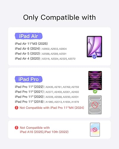 Miniatura 2 de Inateck Funda para iPad Pro de 11 pulgadas con teclado, compatible con iPad Air 654, iPad Pro de 11 pulgadas 4321, funda de teclado desmontable para