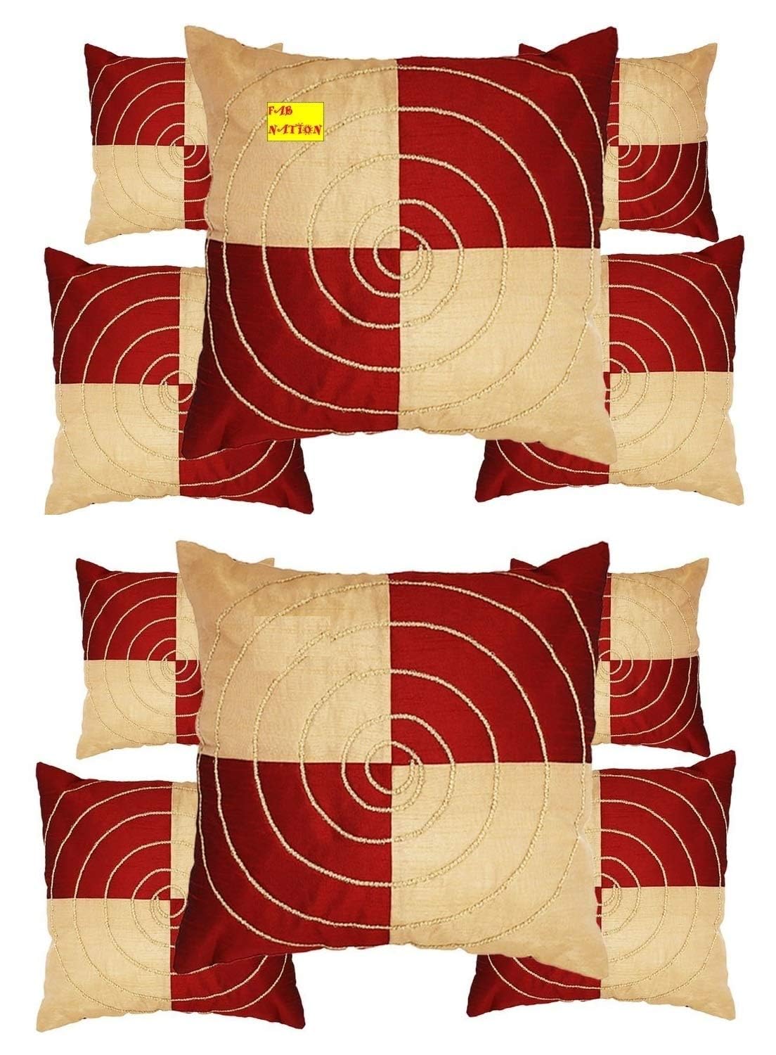 Multicolor Silk Cushion Covers - Set of 5 -16