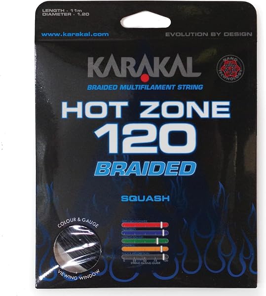 Karakal Hot Zone Lot de 120 cordes de squash tressées - 2