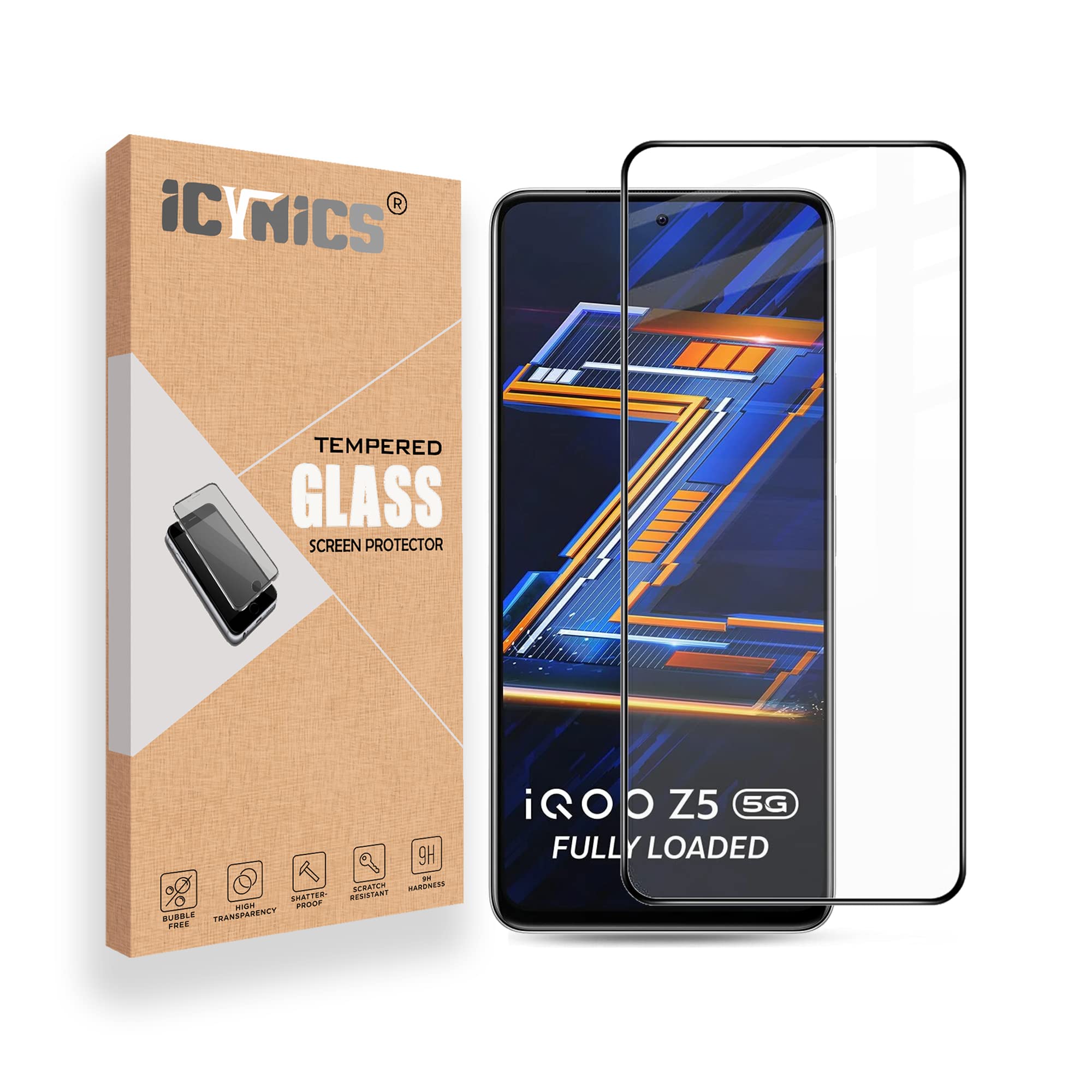 ICYNICS 11D Tempered Glass for iQOO Z5 5G Bubble-Free, HD Clear, Anti-Scratch with Edge to Edge Full Screen Coverage & Easy Installation (Pack of 1) (B0BXLXVVZF) Amazon Price History, Amazon Price Tracker