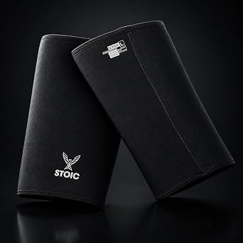 Stoic 7mm Neoprene Knee Sleeves for Men & Women, Black - XX-Small