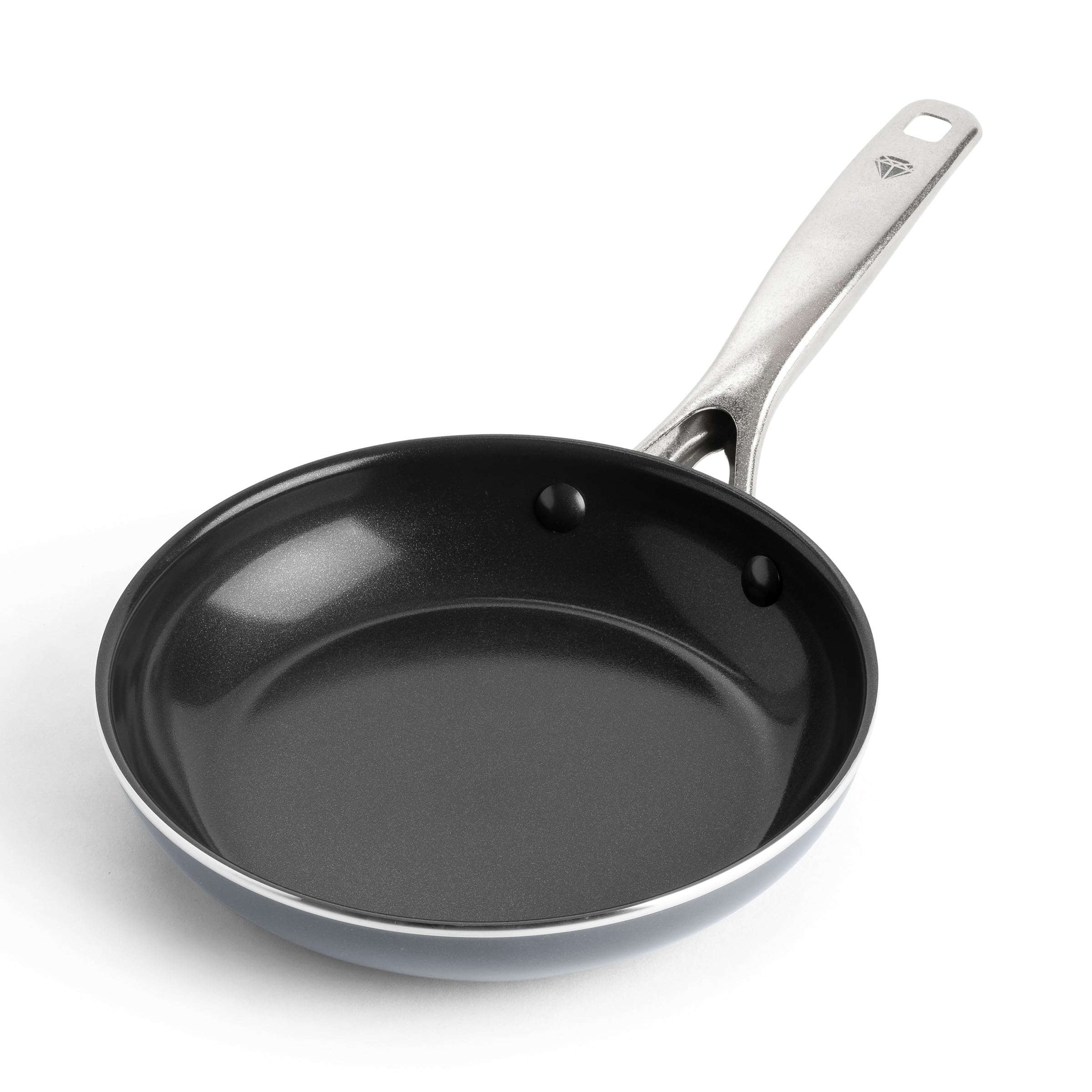 Blue Diamond Cookware Diamond Infused Ceramic Nonstick 8" Frying Pan Skillet, PFAS-Free, Dishwasher Safe, Oven Safe, Grey