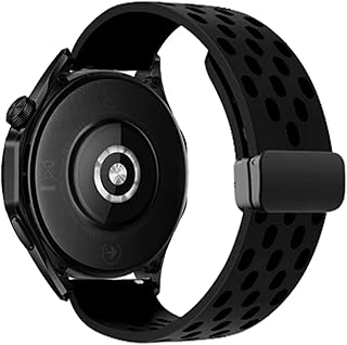 NESLIN No Gap Band Compatible with Huawei Watch GT4 46mm/Watch 4/4 Pro 46mm/GT3/GT3 Pro/GT2 Pro/GT2 46mm/GT RunnerWatch 3/3 Pro, Breathable Silicone Magnetic Band for Huawei Watch GT4 46mm