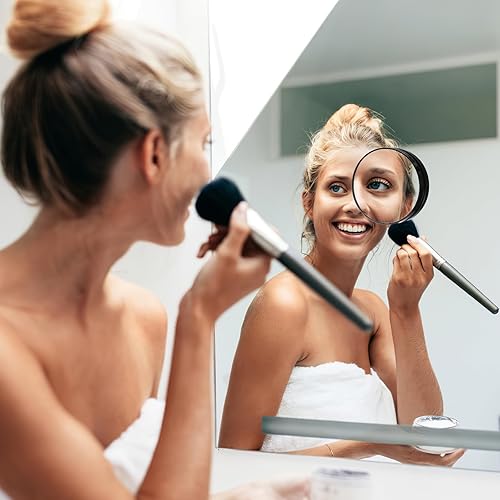 Miniatura 2 de Espejo de maquillaje con aumento 5X, espejo cosmético redondo con 2 ventosas, espejo de aumento de pared para dormitorio, baño, tocador (3.5 in)