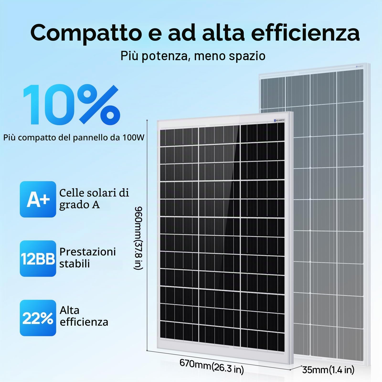ECO-WORTHY Kit pannello solare da 240 W 12 V 1 kWh/giorno fuori rete per camper, auto, barca, riparo da campeggio: 2 pannelli mono 120 W + regolatore PWM 30 A
