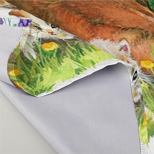 Miniatura 4 de Cloth Napkins Set of 6 Floral Horse 20x20 Inch Cloth Napkins Horse and Kitten Washable Reusable Kitchen Dinner Napkins Table Decor for Wedding,