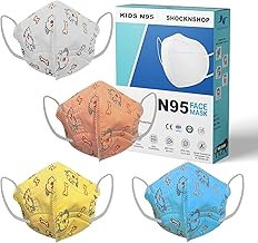 Shocknshop Kids Non Woven Fabric, Melt Blown Washable Reusable N95 Face Mask with 4 Layer without Valve - Pack of 4 (For Kids Up to 14 Years, Multicolour)