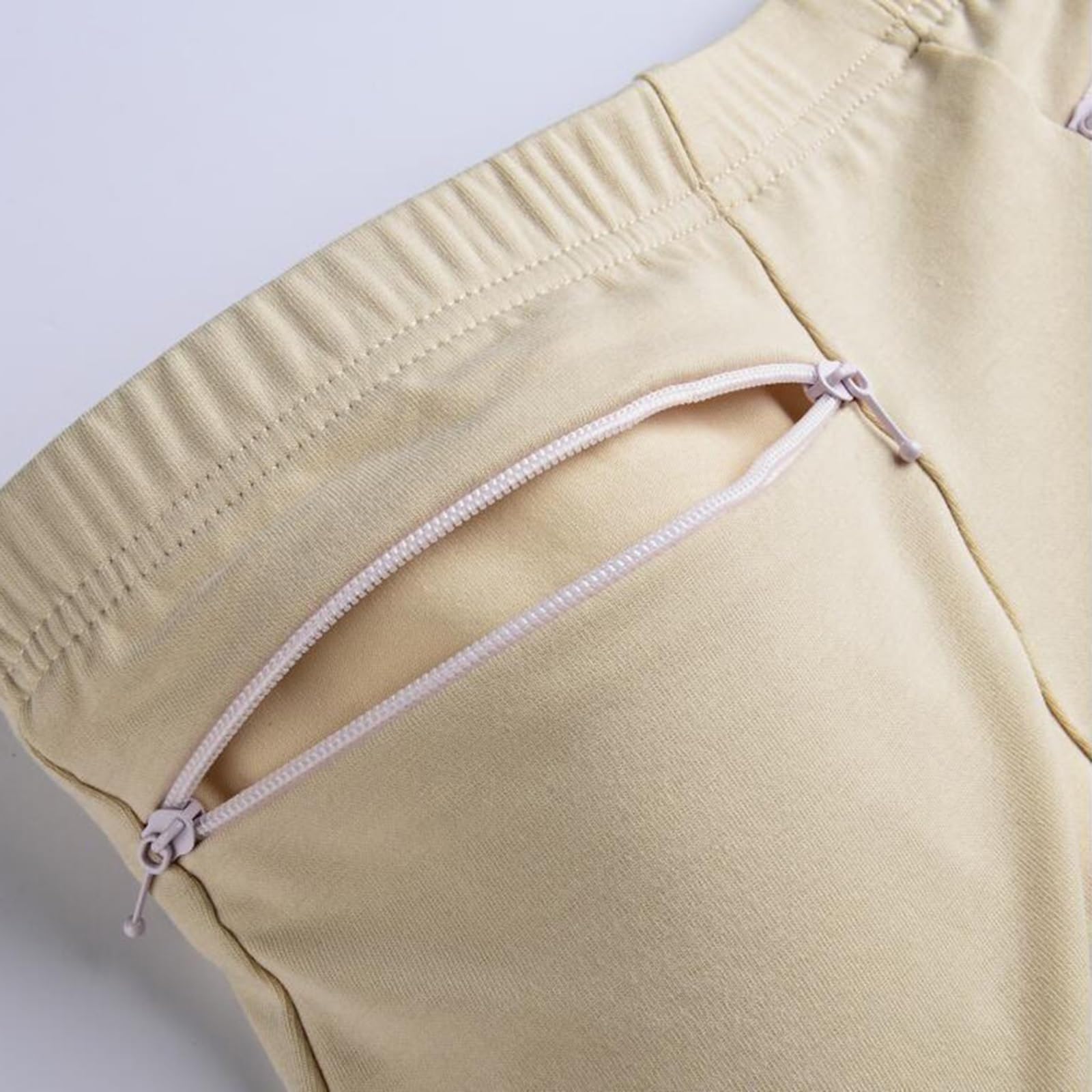 Pack 2/3/5 Mujeres Bragas Básico Sin Costuras Ropa Interior Cintura Alta Braguitas Cremallera Frontal Bolsillo Calzoncillos