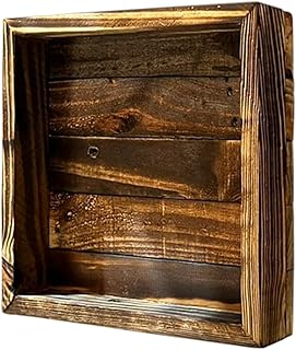 Pallet Wood Shadow Box (1 Piece) - 12" x 12" Reclaimed Pine Wood in Charred Finish | Handmade, DIY Wall Decor, Blank Signage, Display Case for Memorabilia, Rustic, Farmhouse, 2.5" Thickness