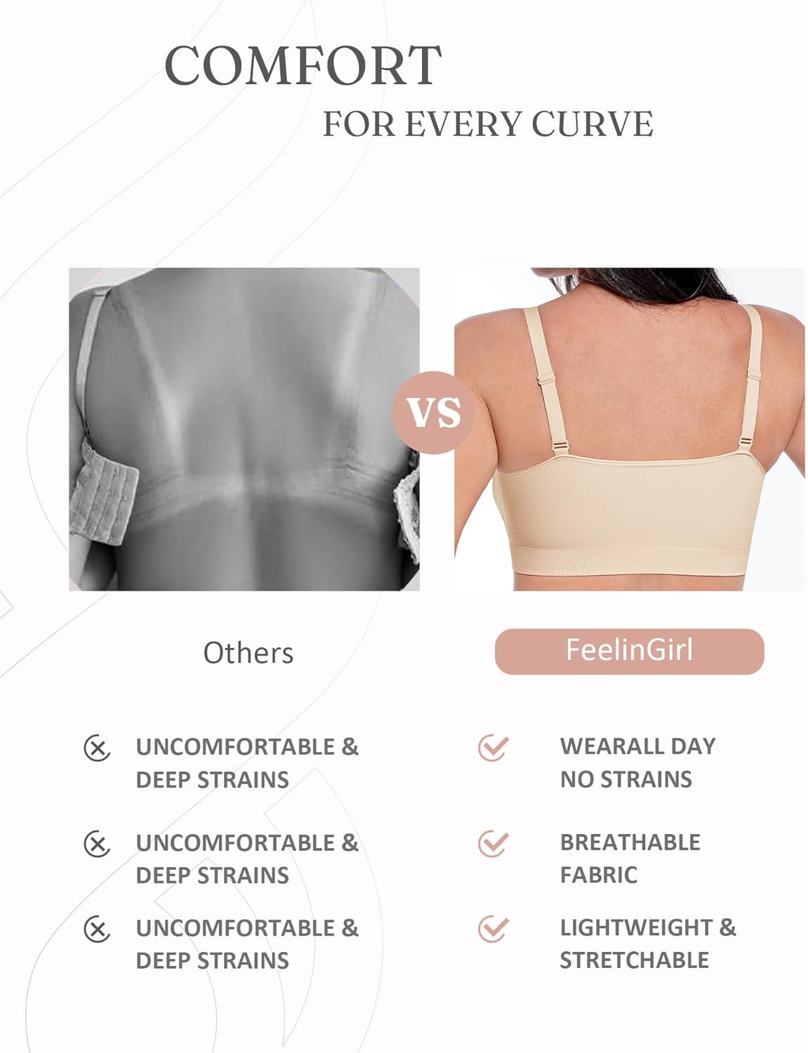 FeelinGirl Bras for Women No Underwire Lace Bralettes Wireless Full Coverage Seamless Bra Comfortable Everyday Bras No Padded - Image 4