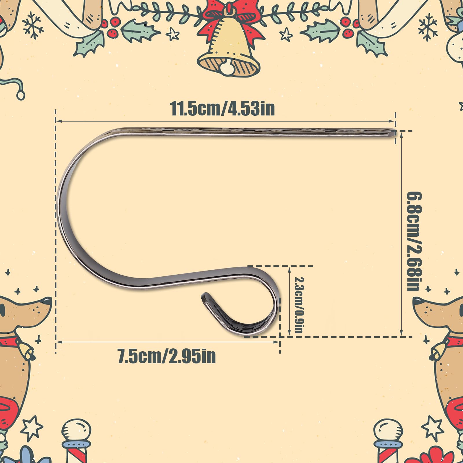 Camino calze natalizie calze gancio oro argento pupazzo di neve alce ganci in ferro per la decorazione di natale borsa in metallo gancio appendiabi