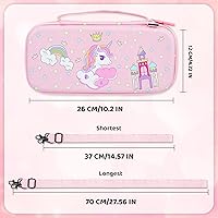 Vista 3 de RHOTALL Lindo juego de funda de transporte de unicornio para Nintendo Switch OLED, funda de almacenamiento rosa para Switch OLED y accesorios