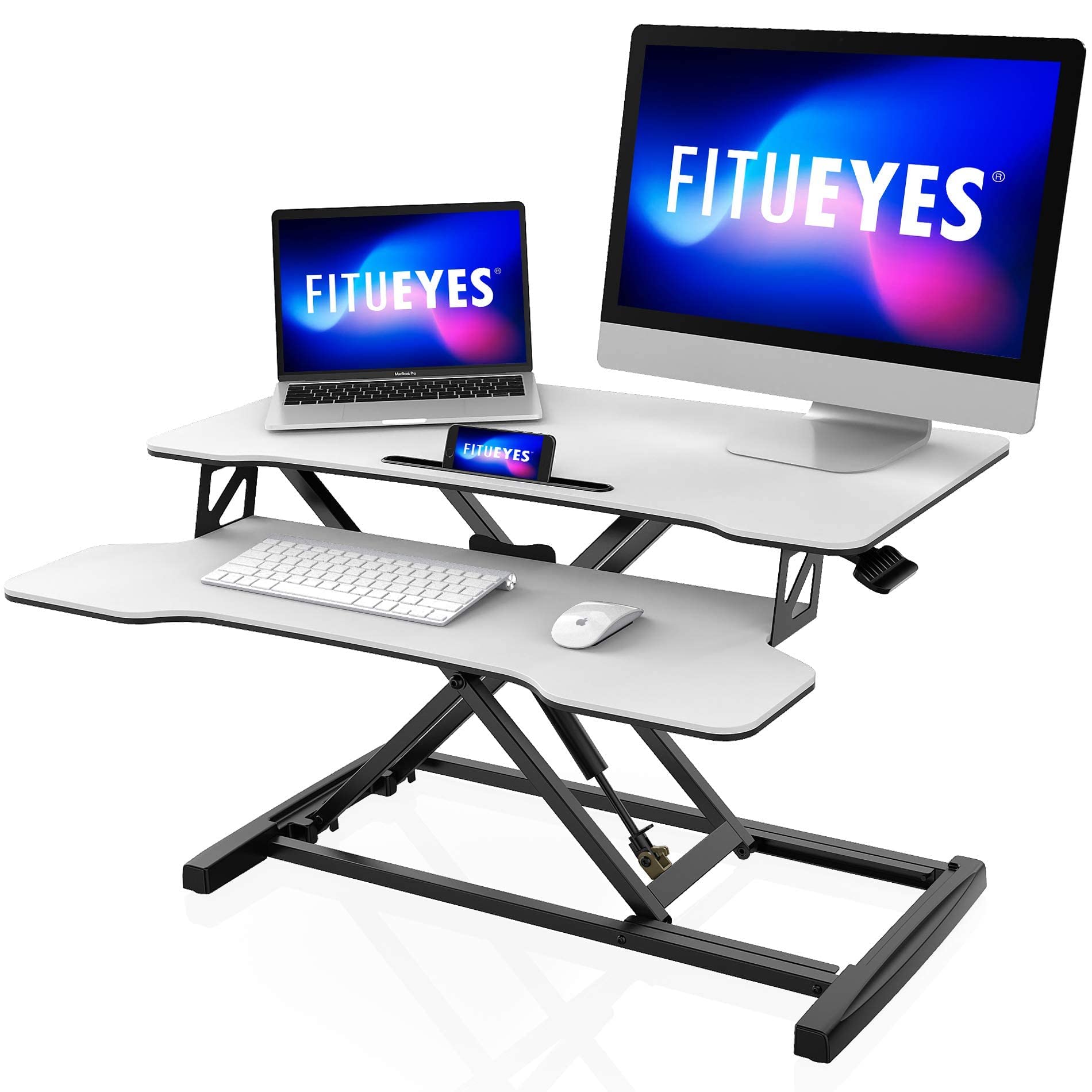 FITUEYES Standing Desk Converter Sit Stand Desk Converter With Keyboard