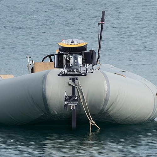 Miniatura 6 de LINISHOP Motor fuera de borda refrigerado por aire de 225CC de 4 tiempos 9HP Hélice de gasolina de alta resistencia Motor de barco de pesca Motor de