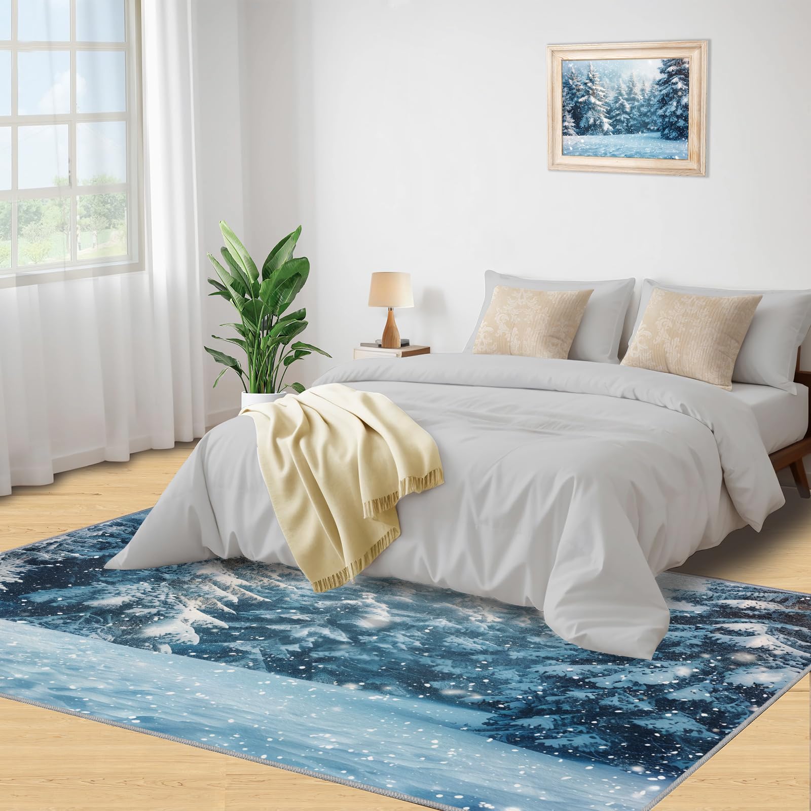 Amazon.com: Winter Wonderland Area Rug 5.3x8ft Snow-Covered Pine