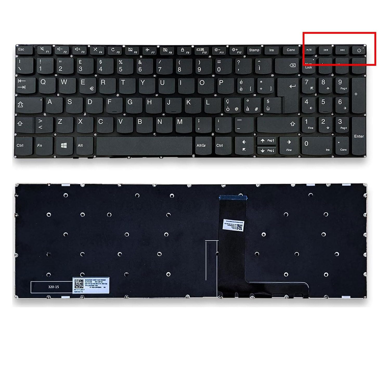 Tastiere Italiana Compatibile con Lenovo per Notebook Lenovo IDEAPAD V15-ADA 82C7 type V15-IIL 82C5 SN20N0459116 V15-ADA 82C7 82C5 81YD Grigio