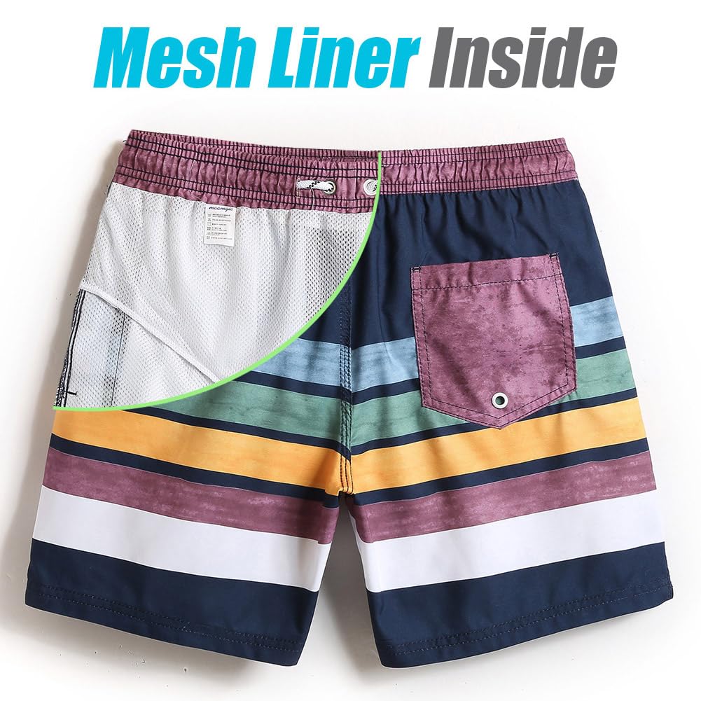 Image secondaire de MaaMgic Homme Short de Bains Maillot de Bain avec Filet Style Tropical Voyage Pants Court de Sport Séchage Vite Bien pour Vacanc