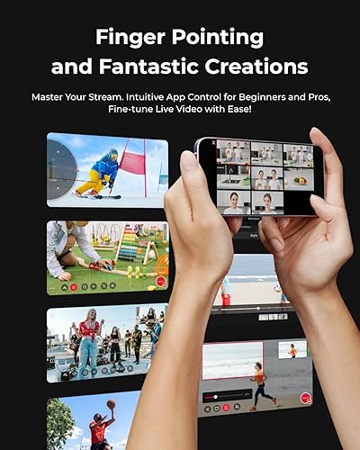 Miniatura 5 de OBSBOT Tail Air NDI Streaming Camera 4K, cámara PTZ de seguimiento AI con aplicación inteligente, control de gestos, cámara web