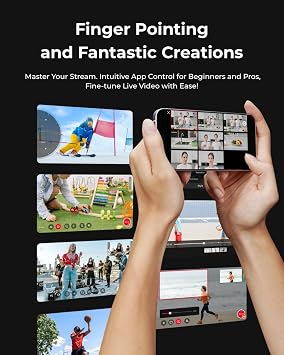 OBSBOT Tail Air NDI Streaming Camera 4K, AI Tracking PTZ kamera, akıllı uygulamalı, jest kontrolü, HDMI/USB-C/kablosuz web kamerası, YouTube, kilise, ibadet, yaratıcı, vs. için video kamera Live