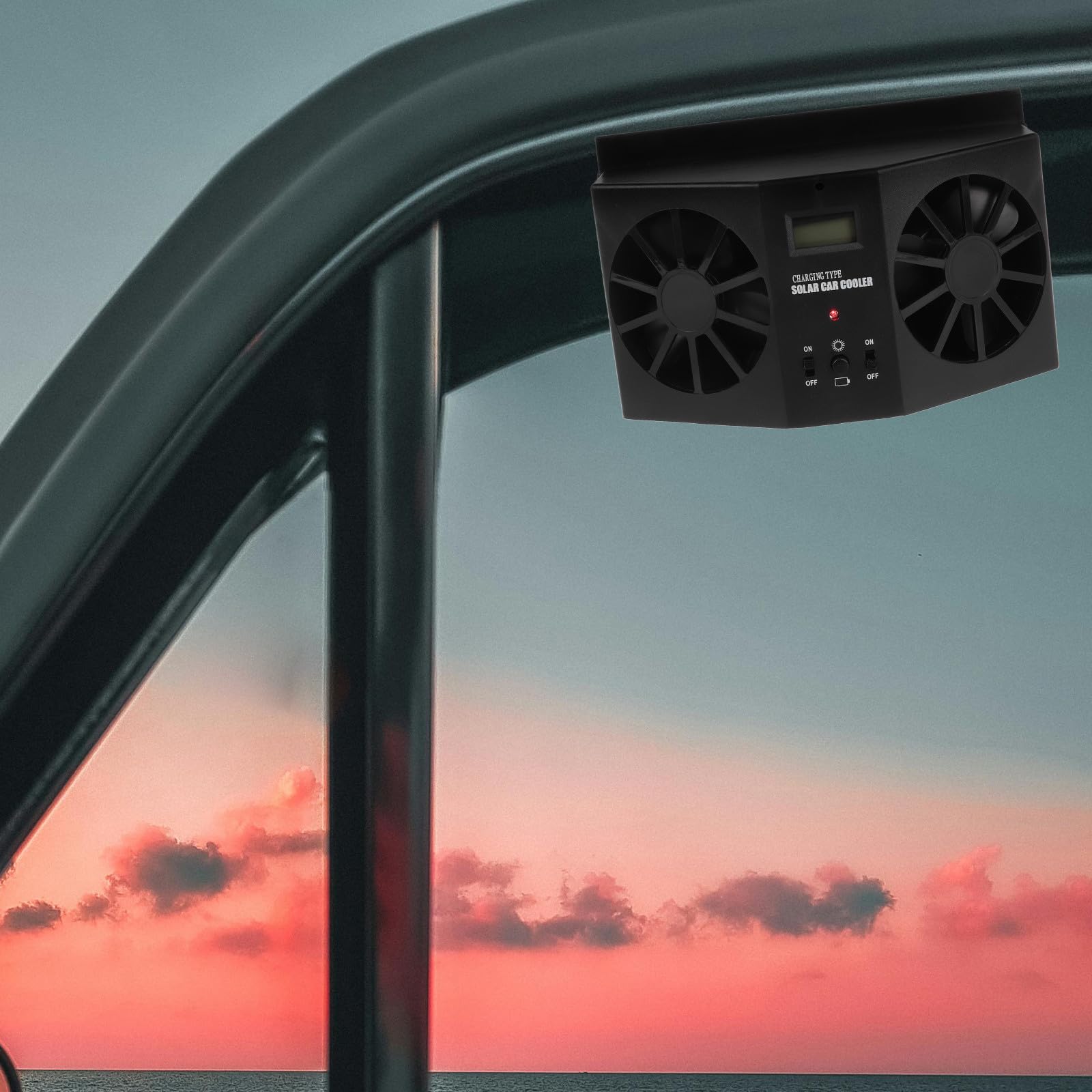 Solarbetriebener Auto Fensterlüfter aus ABS für Innenraumkühlung