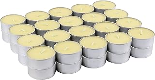 Pack de 40 Velas de Té Perfumadas, Duración de 4.5 Horas, Ideales para Aromaterapia, Decoración y Relax (Aroma de Vainilla)