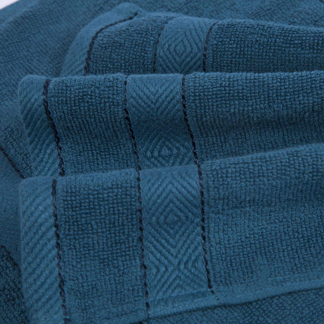 Divine Overseas Double Ply Cotton Yarn, Soft, Extra Absorbent & Durable, Quick-Dry Face Towel Set (Pack of 12, Teal Green) 2