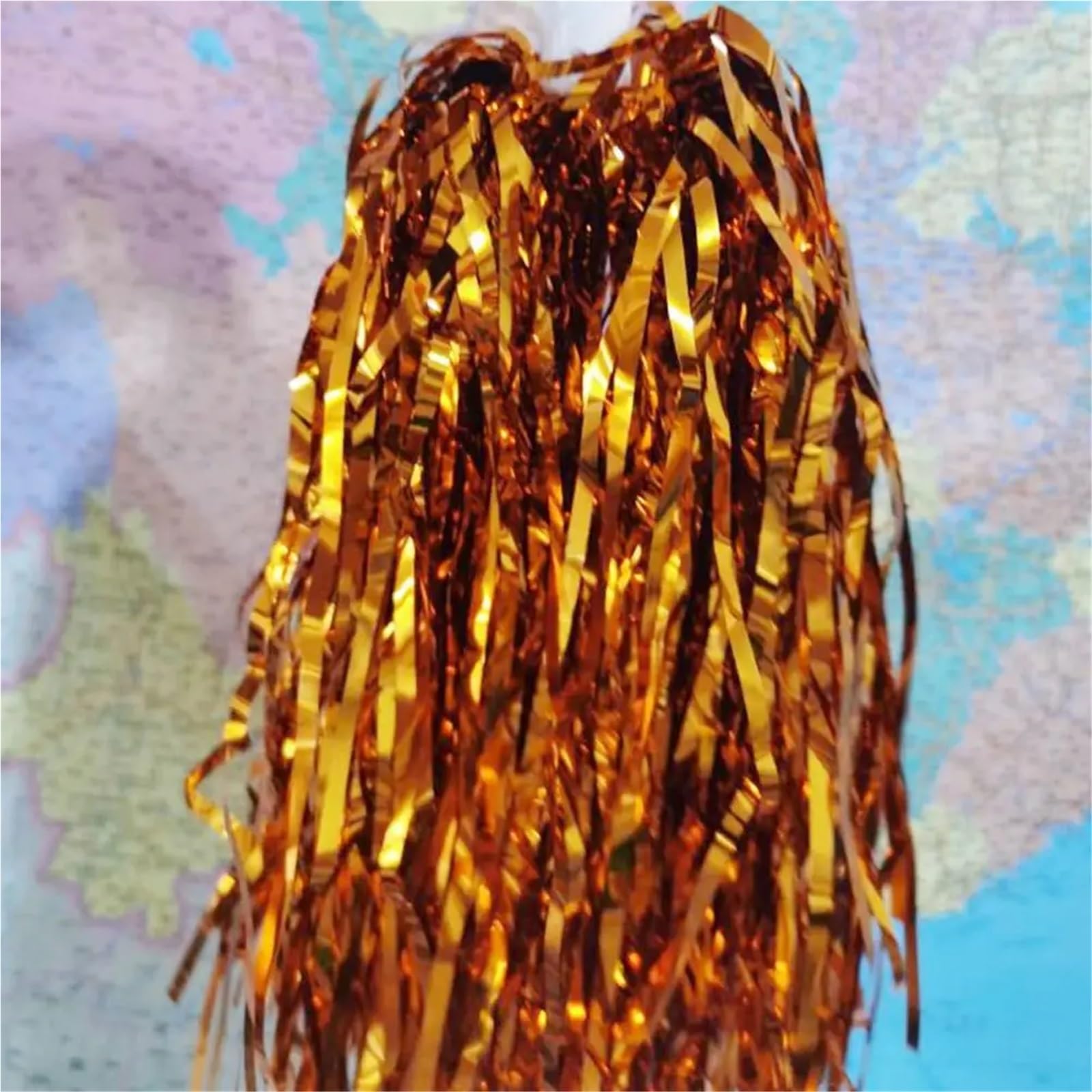 Lot de 40 pompons de pom-pom girl métalliques avec poignée antidérapante - Pompons de pom-pom girl - Pour événements sportifs, danses - Doré
