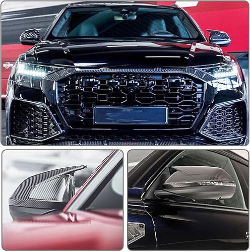 Miniatura 3 de MCARCAR KIT Tapas de espejo seco de fibra de carbono para Audi RSQ8 RS Q8 2020-2023 Añadir en estilo Cubierta de espejo retrovisor lateral Tapas