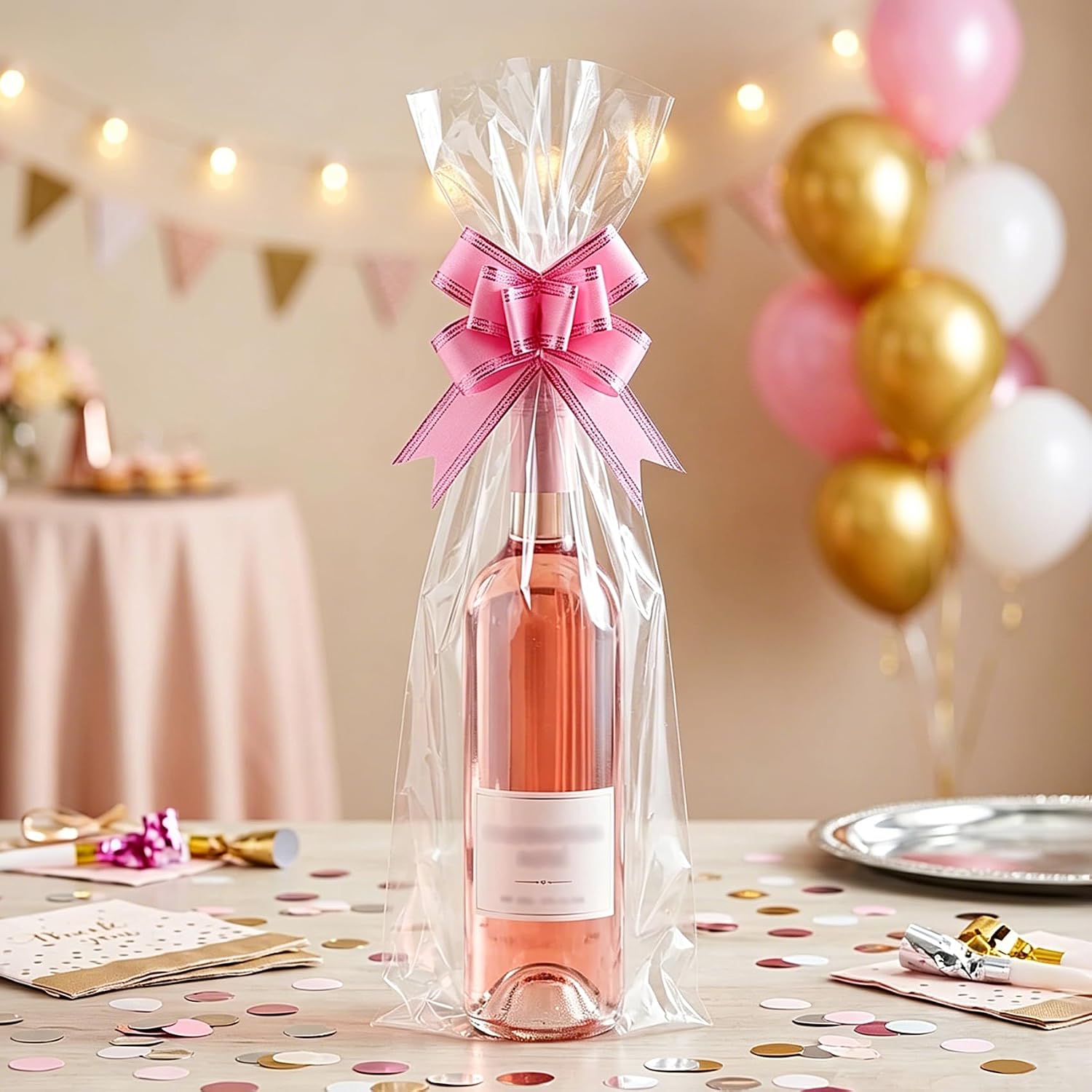 Yotelab 9x20 Inches Cellophane Bags, 20Pcs Clear Cellophane Gift Bags(Ribbon NOT Included)
