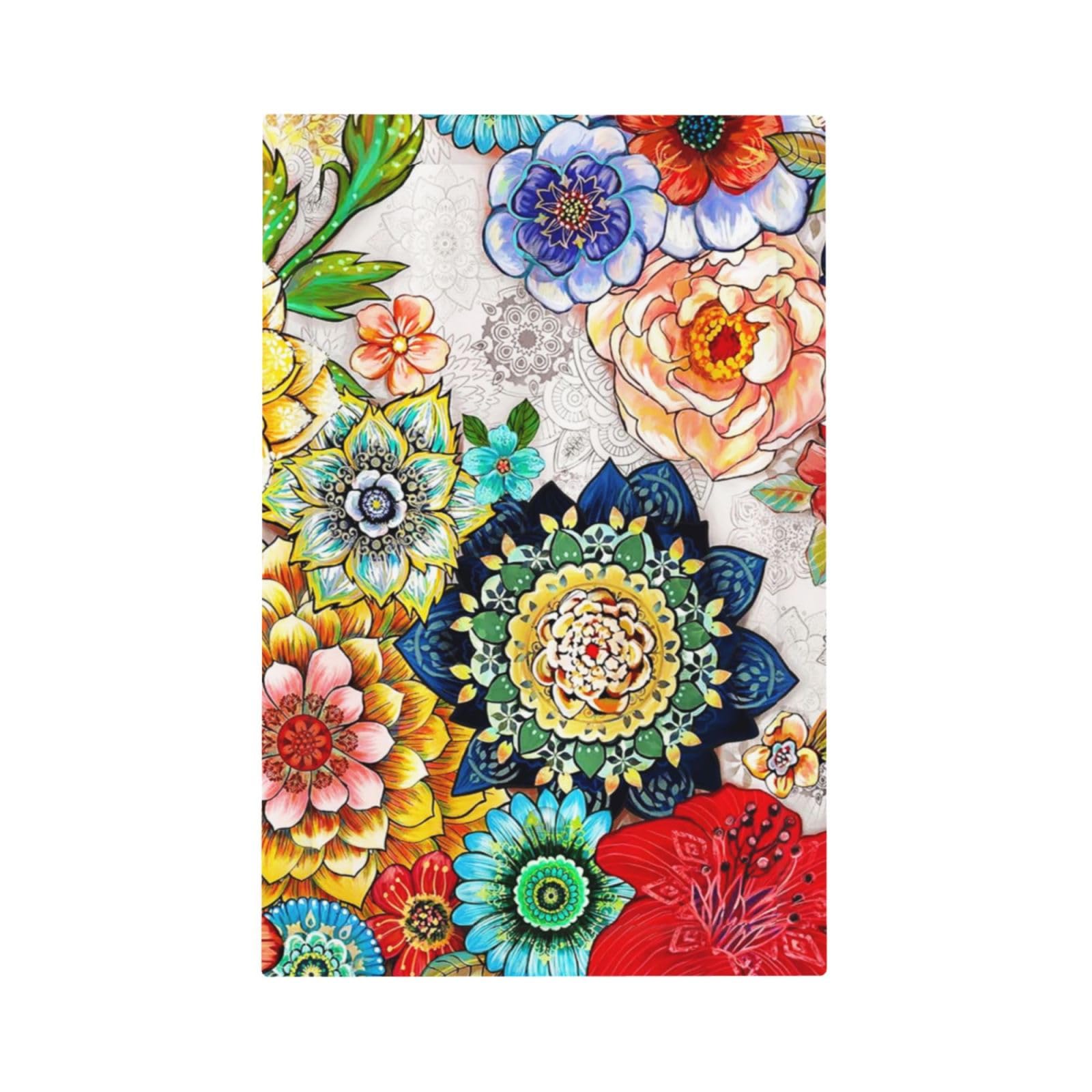 1-Gang No Device Blank Wallplate Watercolor Boho Paisley Mandala Indian Bohemian Floral Flowers Blossom Art Electrical Light Switch Decorative