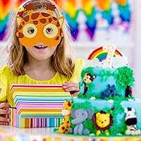 Vista 7 de Winlyn 27 juegos de máscaras de animales de la selva, kits de manualidades, máscaras faciales de animales de safari, máscaras de espuma para fiestas