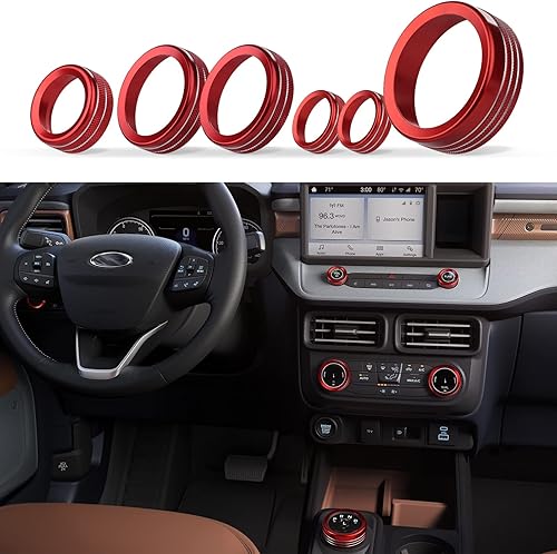 Miniatura 1 de ANFOKAS 6 piezas para Ford Maverick 2022 2023 2024 Accesorios para auto interior de automóvil Consolas centrales de palanca de cambios, perilla de