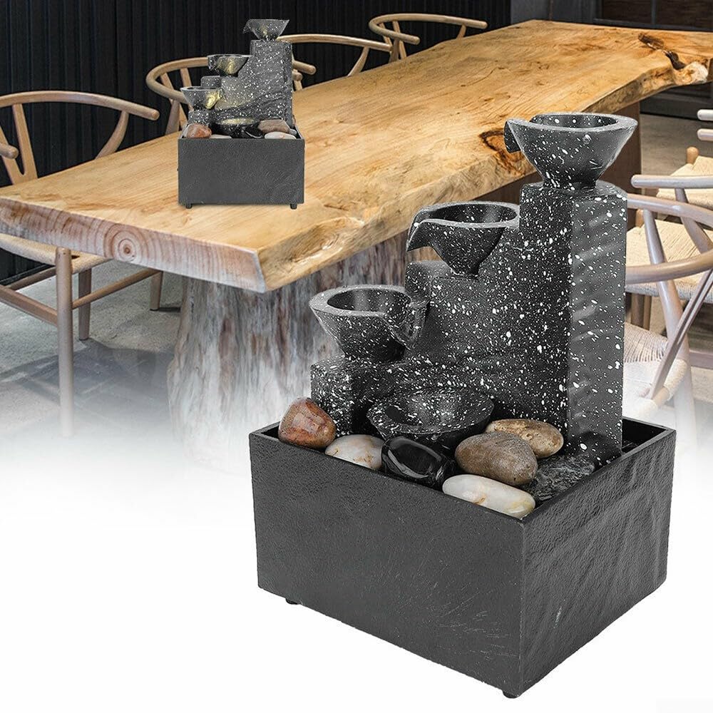Fontaine d'intérieur avec LED illuminée - Décoration d'intérieur zen avec pierres naturelles