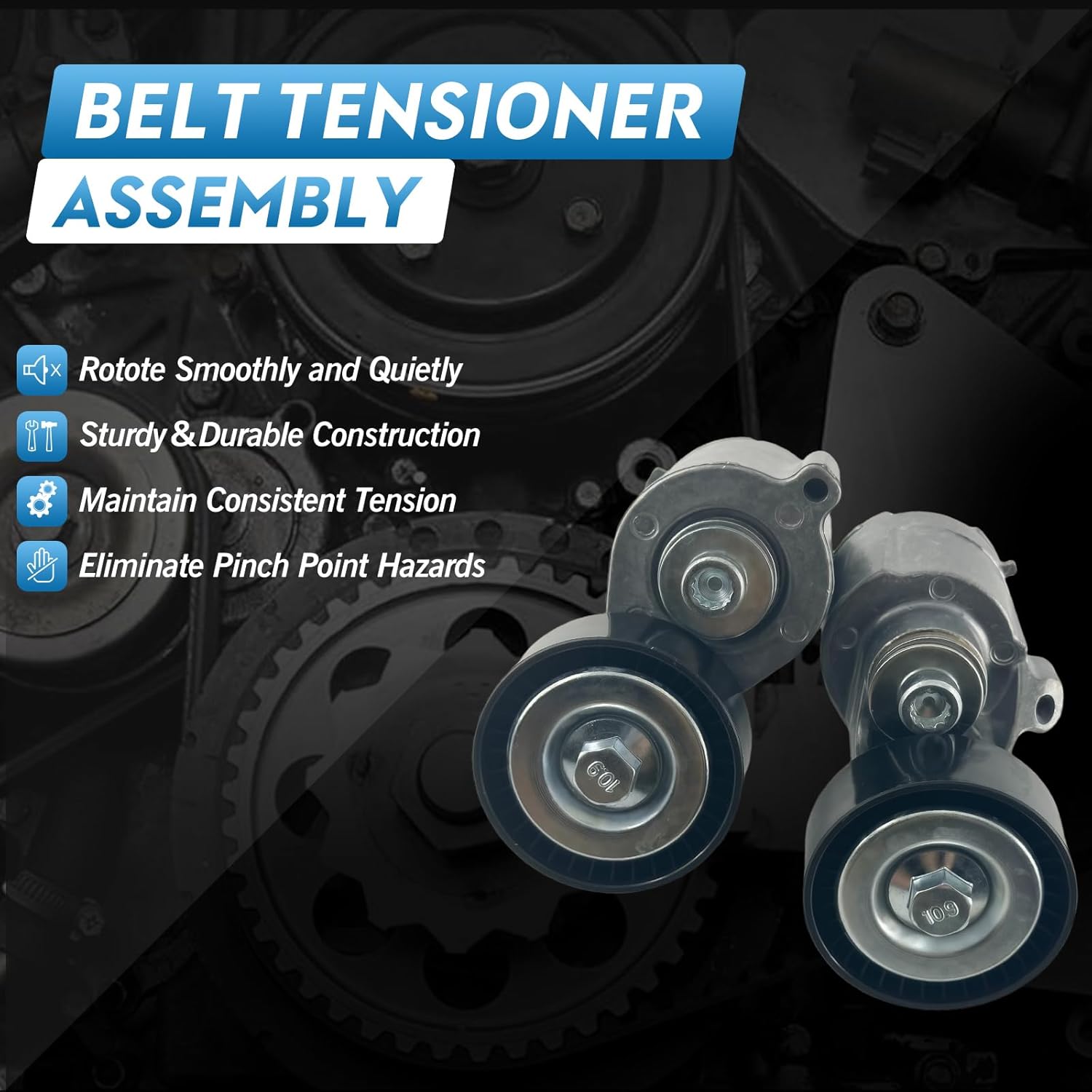 38314 & 38315 Drive Belt Tensioner 36105 & 36106 Idler Pulleys K050418 & 5PK925 Serpentine Belt Fit for VW Golf 10-14 for Jetta 06-10 for Rabbit 06-09 2.5L