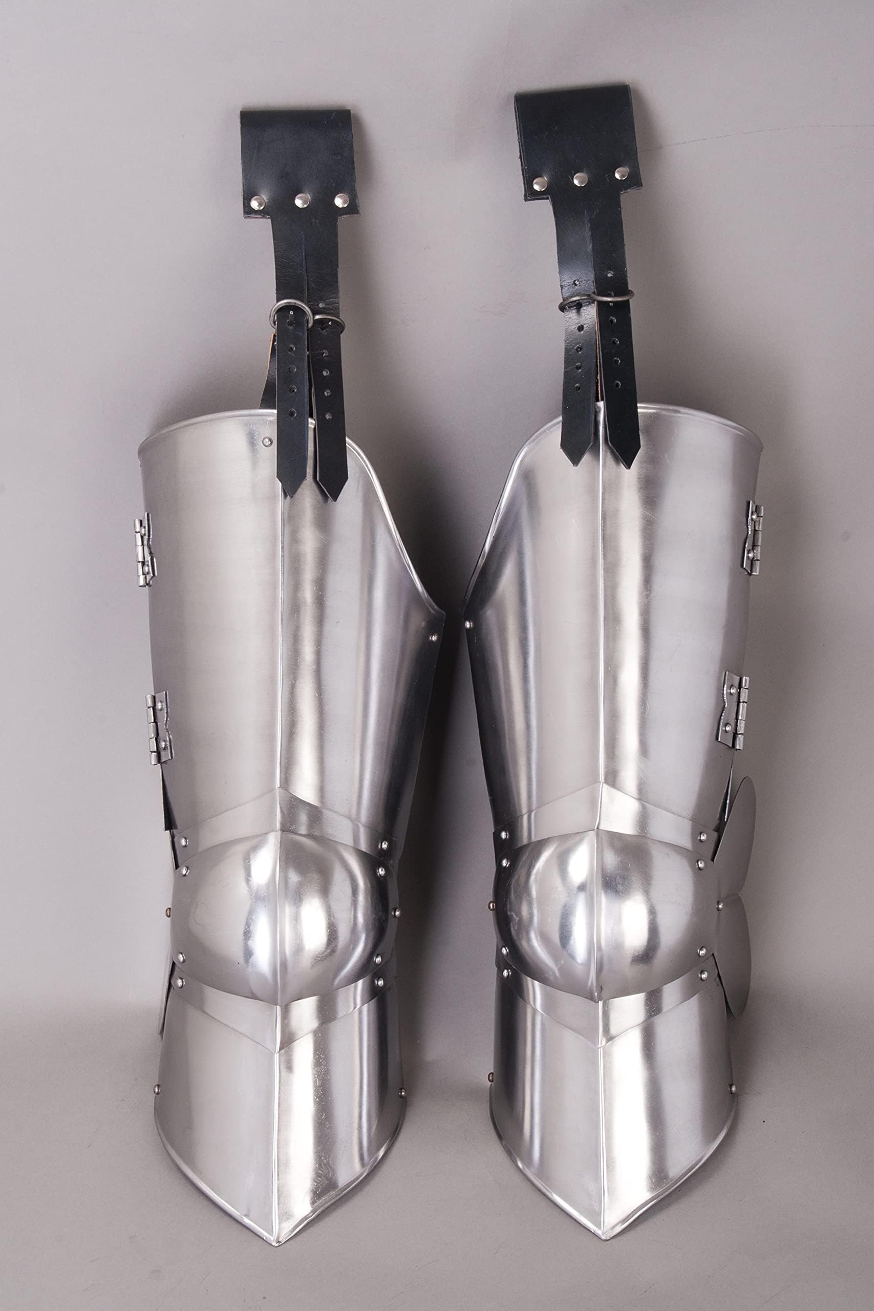 Medieval Gears Brand Functional Medieval 16 Gauge Steel Leg Plate Armor Leather Straps SCA WMA LARP