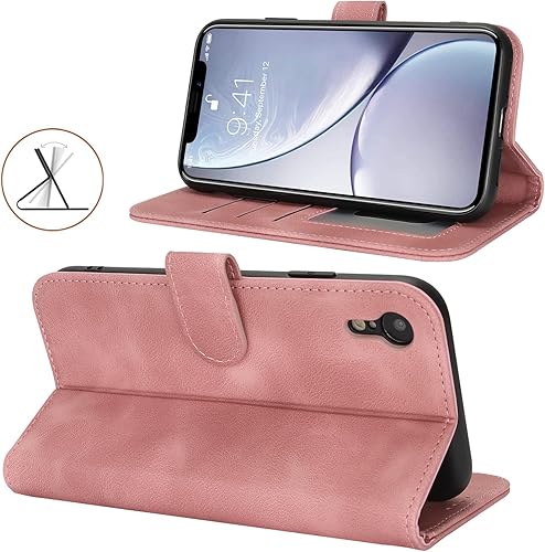 Miniatura 3 de Funda tipo cartera para iPhone XR con tarjetero para iPhone Xr para mujeres y hombres, ranuras para tarjetas de piel sintética con hebilla