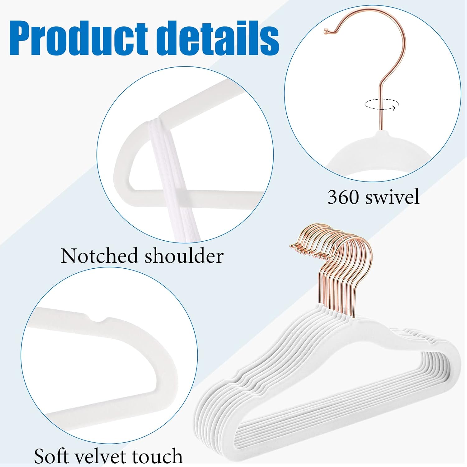 Amyhill 100 Pack Velvet Hangers Bulk Non Slip Clothes Hangers Durable Newborn Velvet Space Saving Infant Nursery Newborn Toddler(Baby,White)