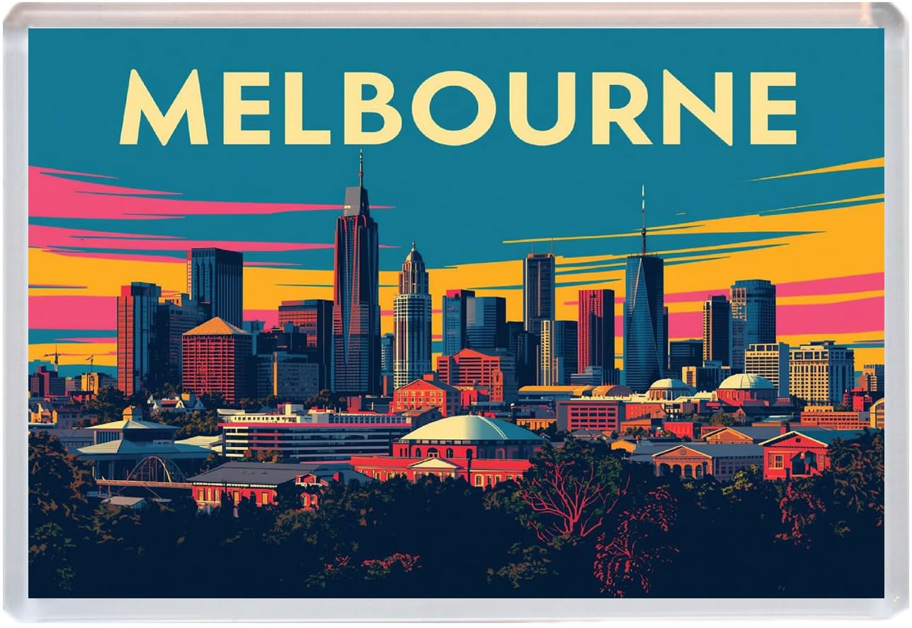 Baked Bean Store Multicolor Melbourne - Australia - Jumbo Artistic Fridge Magnet 96 X 67Mm Bbsfhm3184