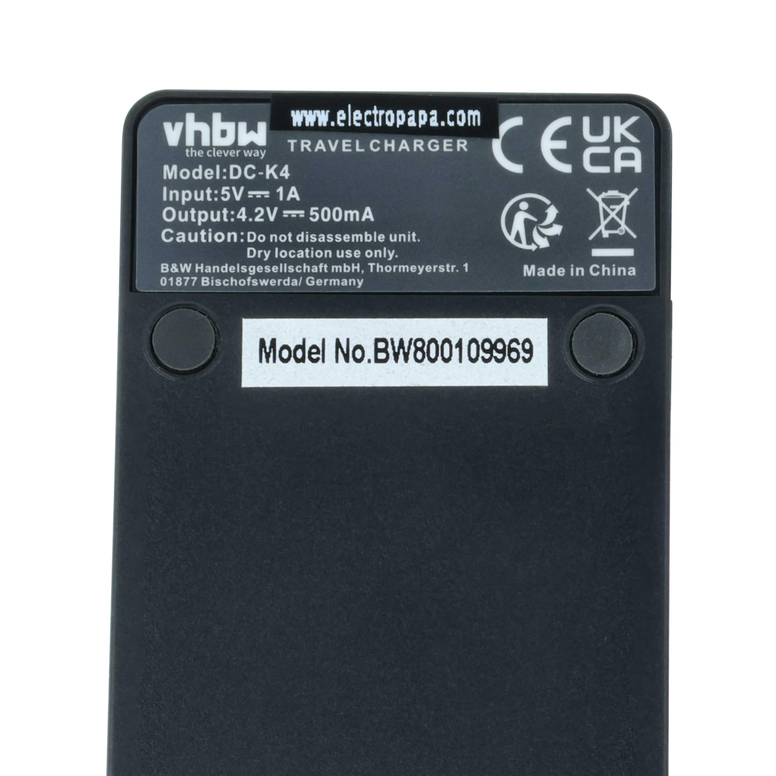 vhbw caricabatterie USB compatibile con Samsung PL90, PL100, PL120, PL170, PL171, PL200 batterie di videocamera, reflex - Stazione di ricarica