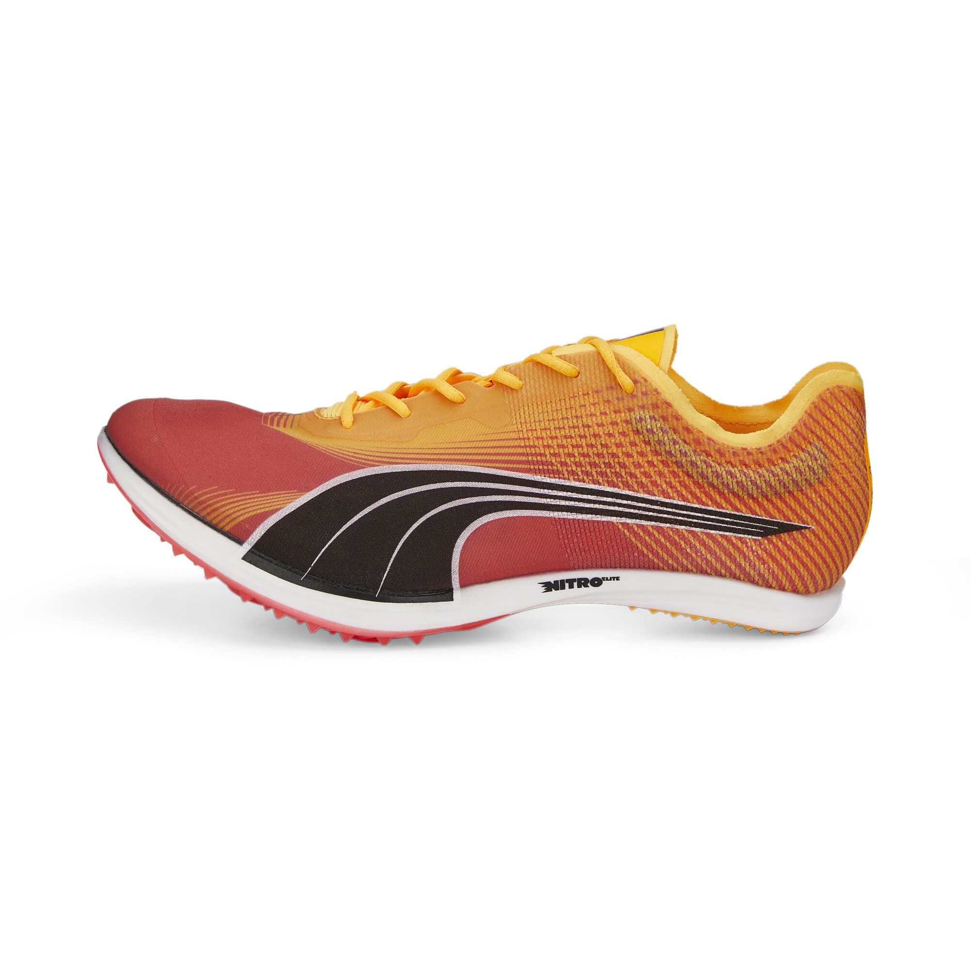 Puma Unisexo Regular Long Distance Zapatillas con Clavos para Pista y Campo Evospeed Distance Nitro Elite 45 Sun Stream Sunset Glow Black Orange Pink