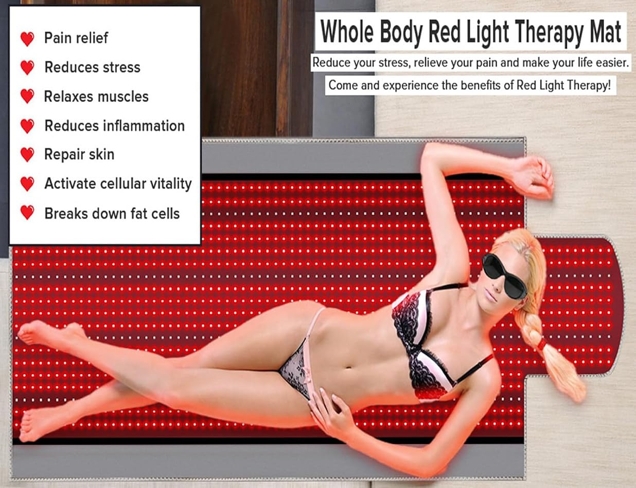 Tapete De Terapia Con Luz Roja E Infrarroja Para Todo El Cuerpo, Dispositivo De Tapete De Terapia Con Luz LED, Almohadilla Térmica LED Para Todo El Cuerpo, Para Aliviar El Dolor Y Belleza De Piel