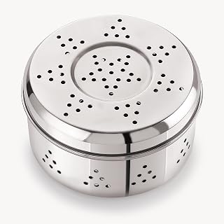 Stainless Steel Hole Puri Dabbas/Flat Canisters with Air Ventilation