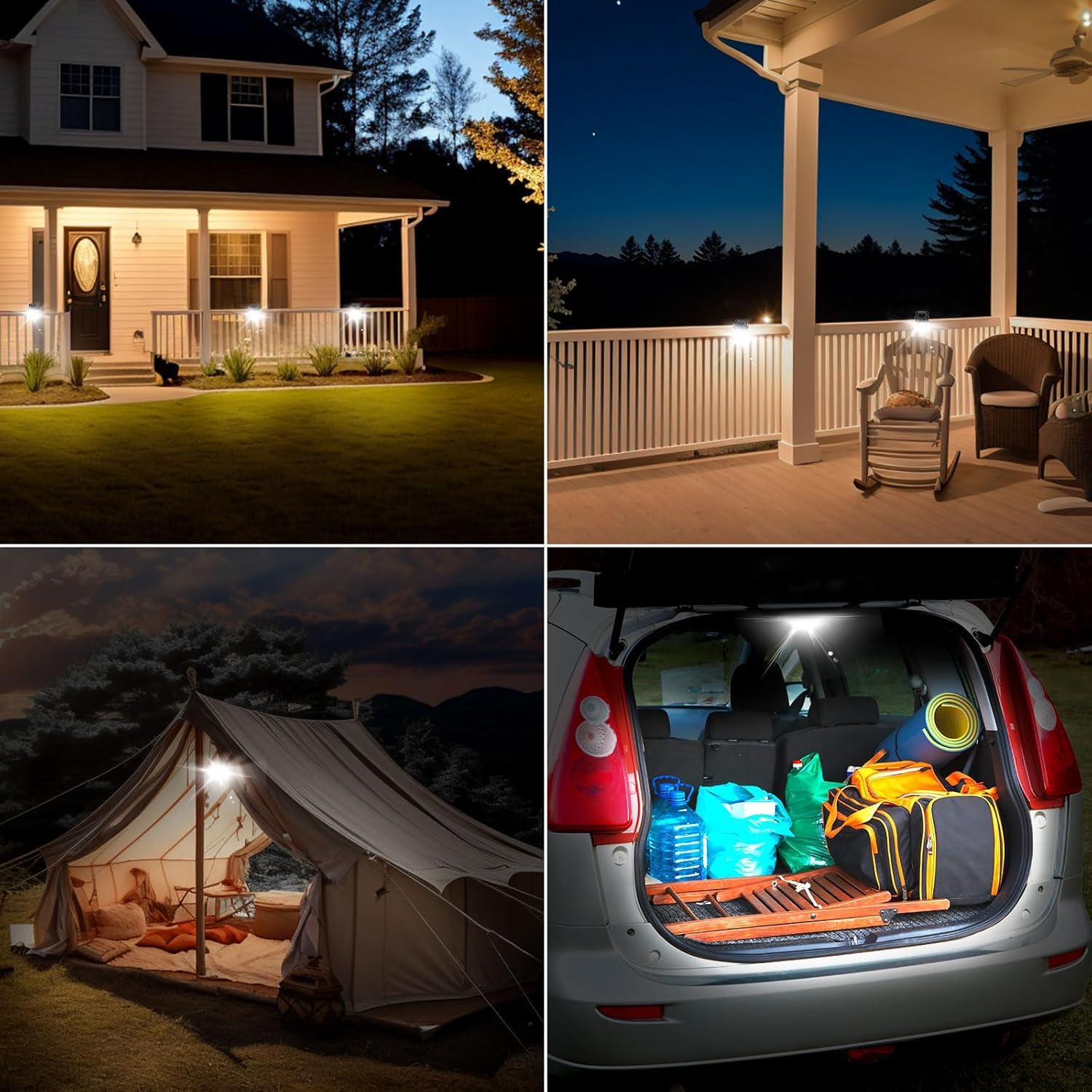 SANSI Luci solare per esterni, 500 lm, con sensore di movimento, 60 LED, 3 modalità, 2 modalità di montaggio, per recinzione, garage, campeggio, vialetto